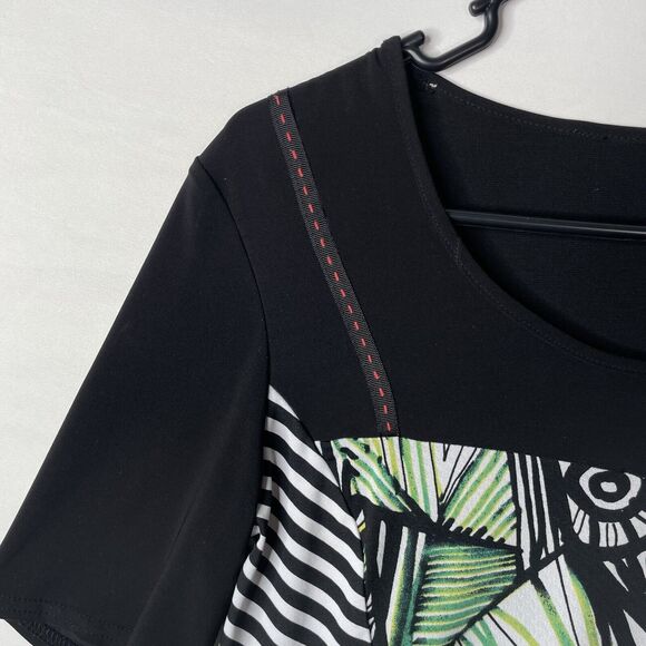 Michael Tyler Top Womens S Lagenlook Artsy Mixed Print Art To Wear Cropped - Picture 3 of 8